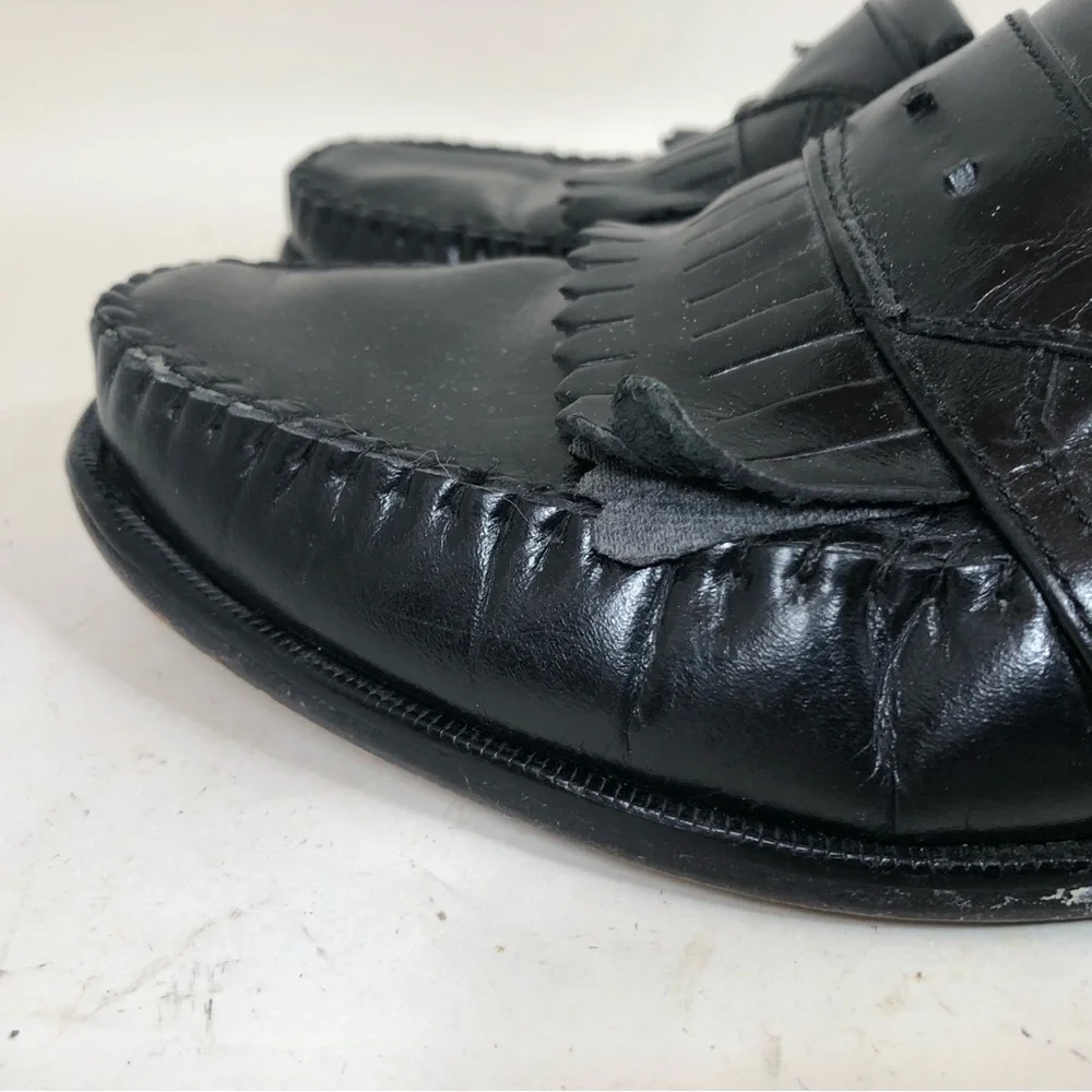 Florsheim Black Leather Tassel Loafer Slip On Dress Shoe Size Men's 9 D